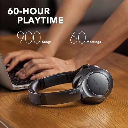 Soundcore Anker Life Q20 Hybrid ANC Wireless Over Ear Headphones, Hi-Res Audio, Deep Bass, Travel & Office Use, 60H Batt