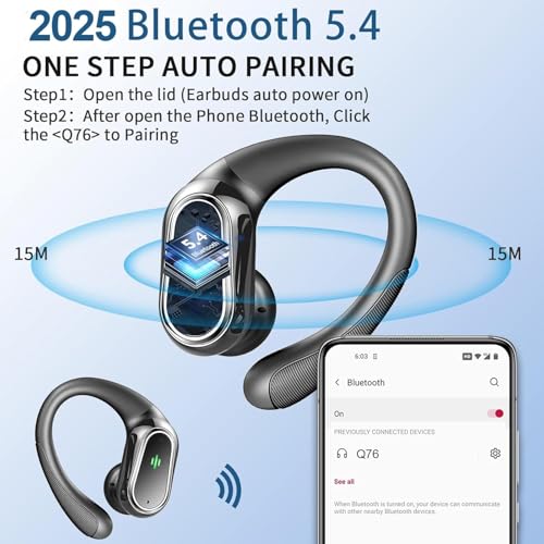 Bluetooth 5.4 Sport Wireless Earbuds with ENC Noise Canceling Mic for Workout/Running
| IP7 Waterproof 50H Dual LED Dis
